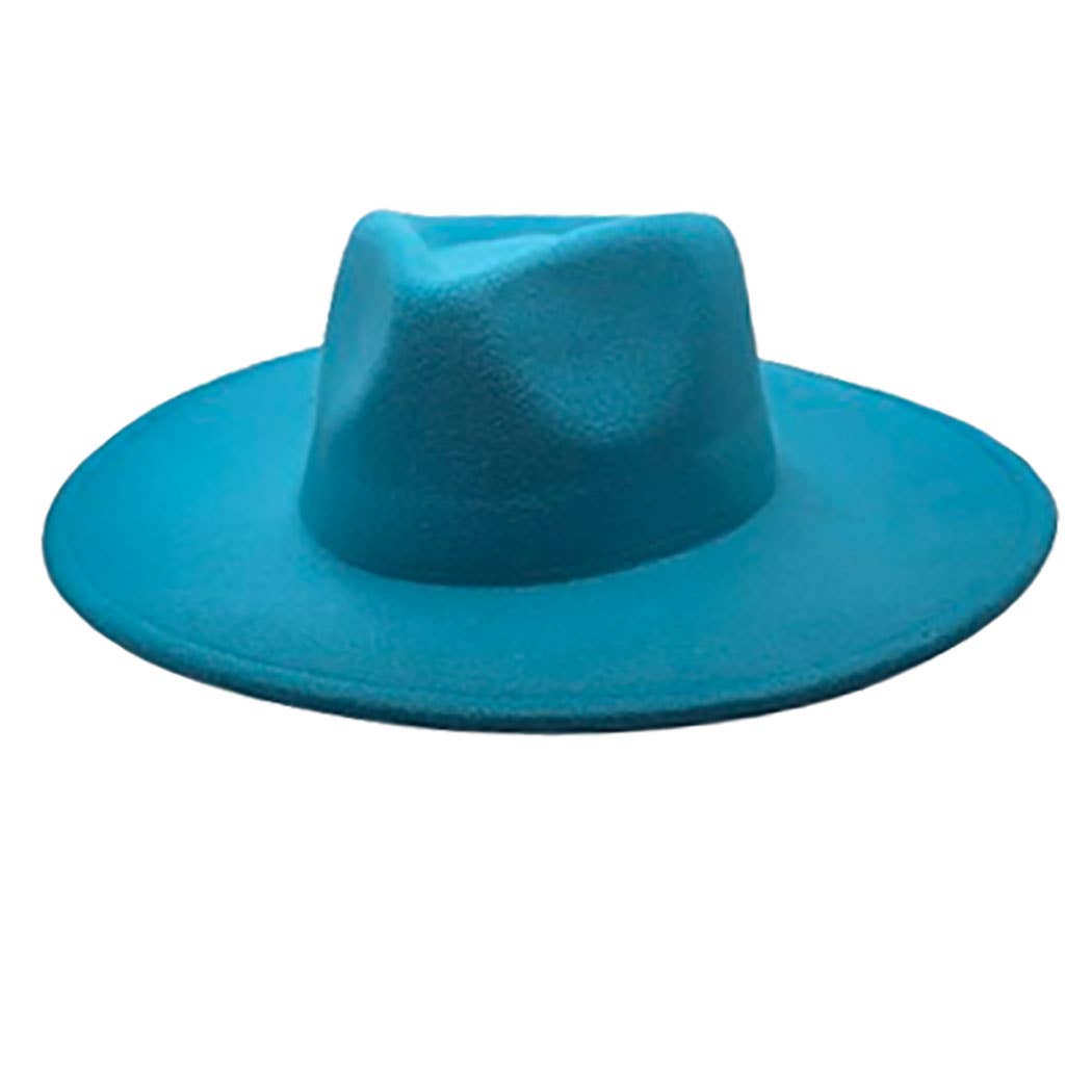 Vegan Felt Rancher Fedora Hat with Wide Brim: Mint