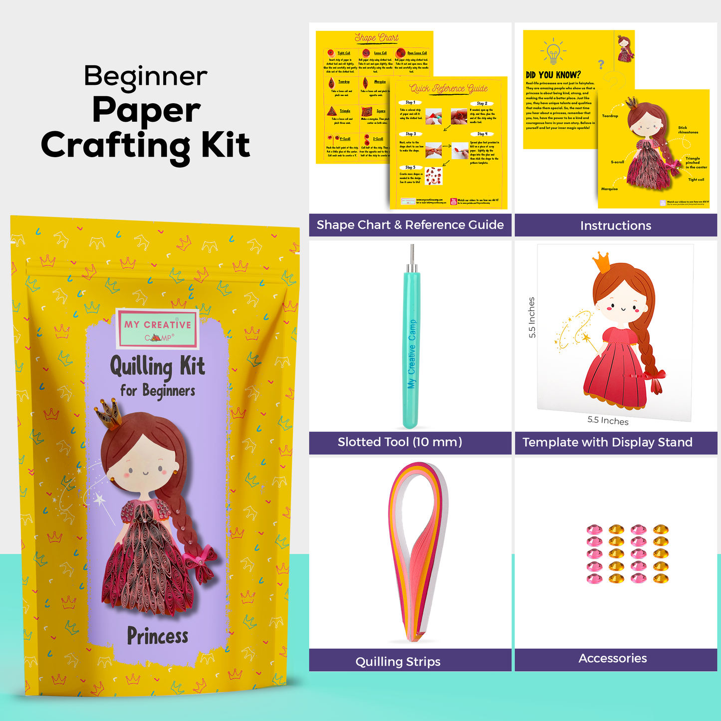 Beginner Princess Mini Quilling Craft Kit
