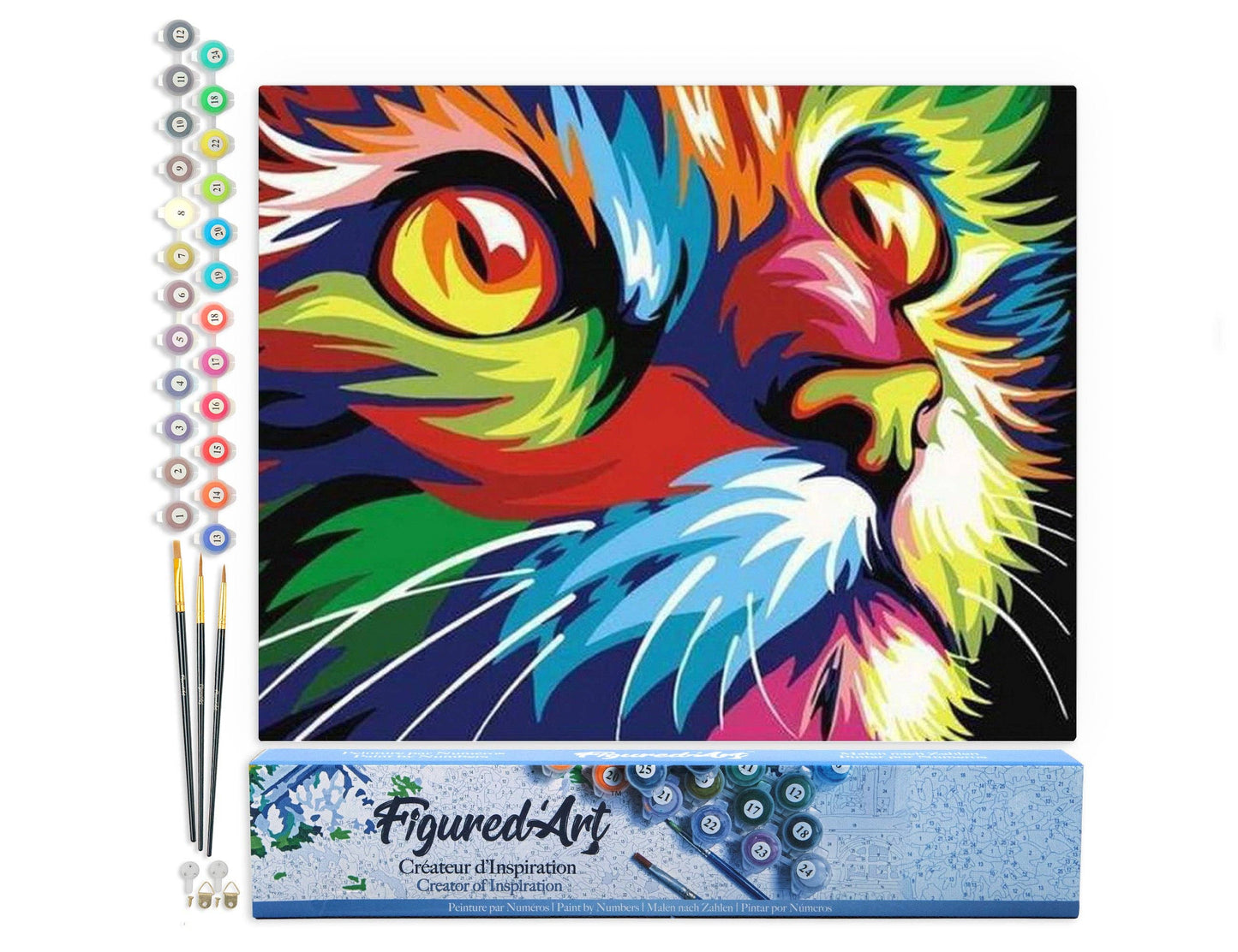 Paint by numbers - Feline Pop Art: Without frame / 16"x20"