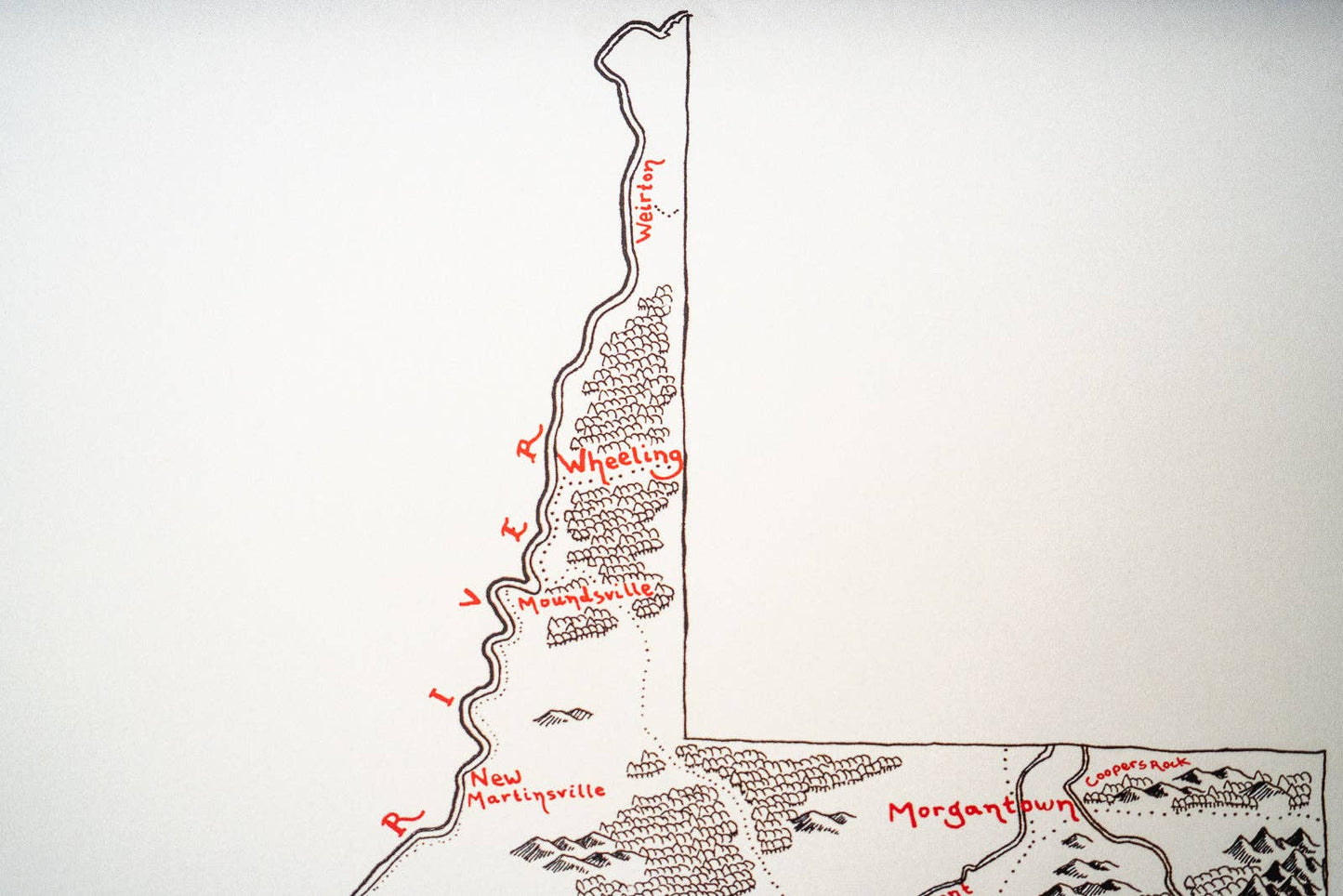 West Virginia Map: Aged-Look / NO (Not Framed) / 12X16