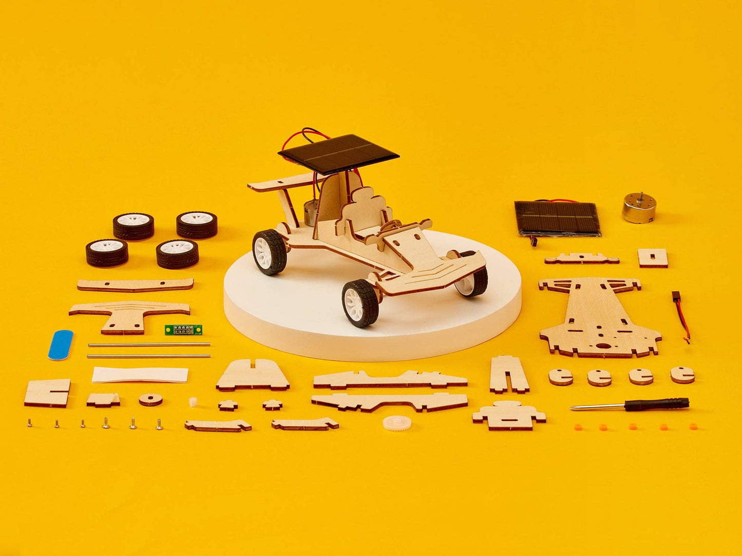 Solar Powered Race Car DIY Kit, STEM Toy, Craft Kit