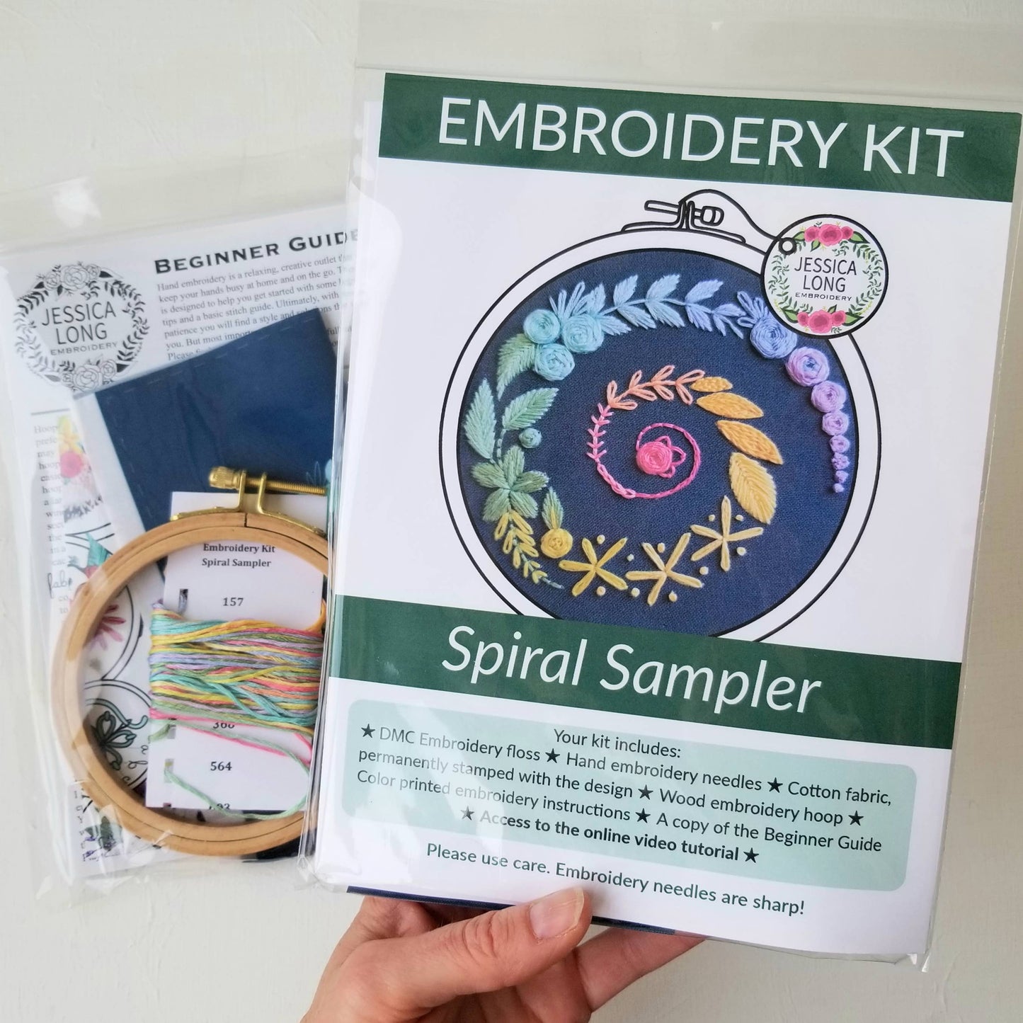 Spiral Sampler Beginner Embroidery Kit: Navy