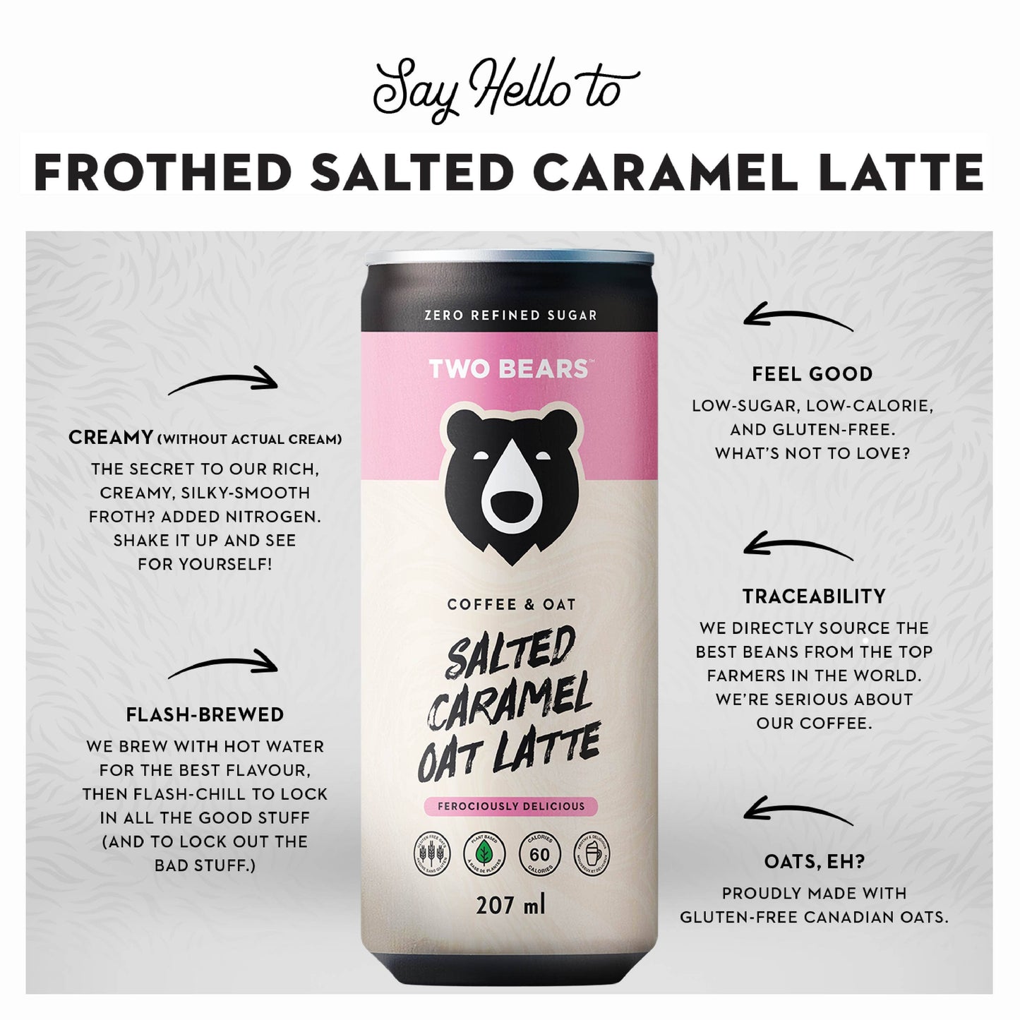 Frothed Salted Caramel Oat Latte (207 ml)