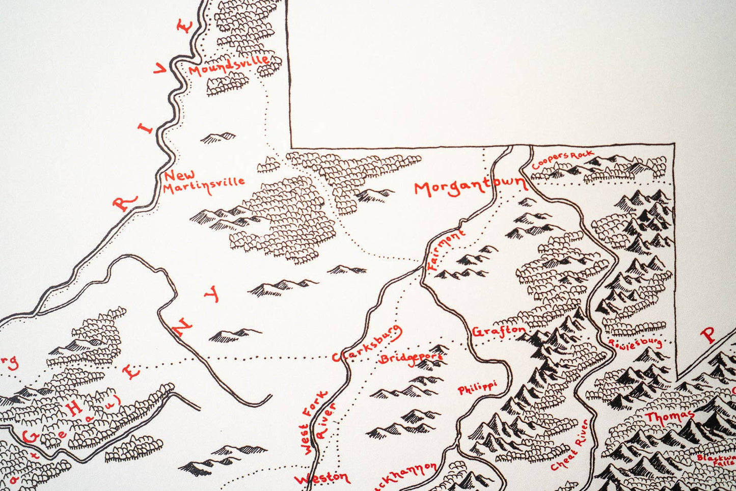 West Virginia Map: Aged-Look / NO (Not Framed) / 12X16