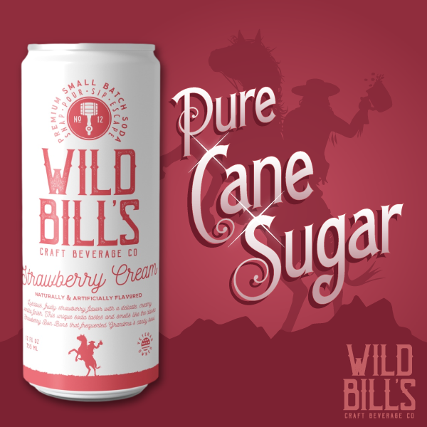 Strawberry Cream - Premium Cane Sugar Soda, 12-Pack, Cans