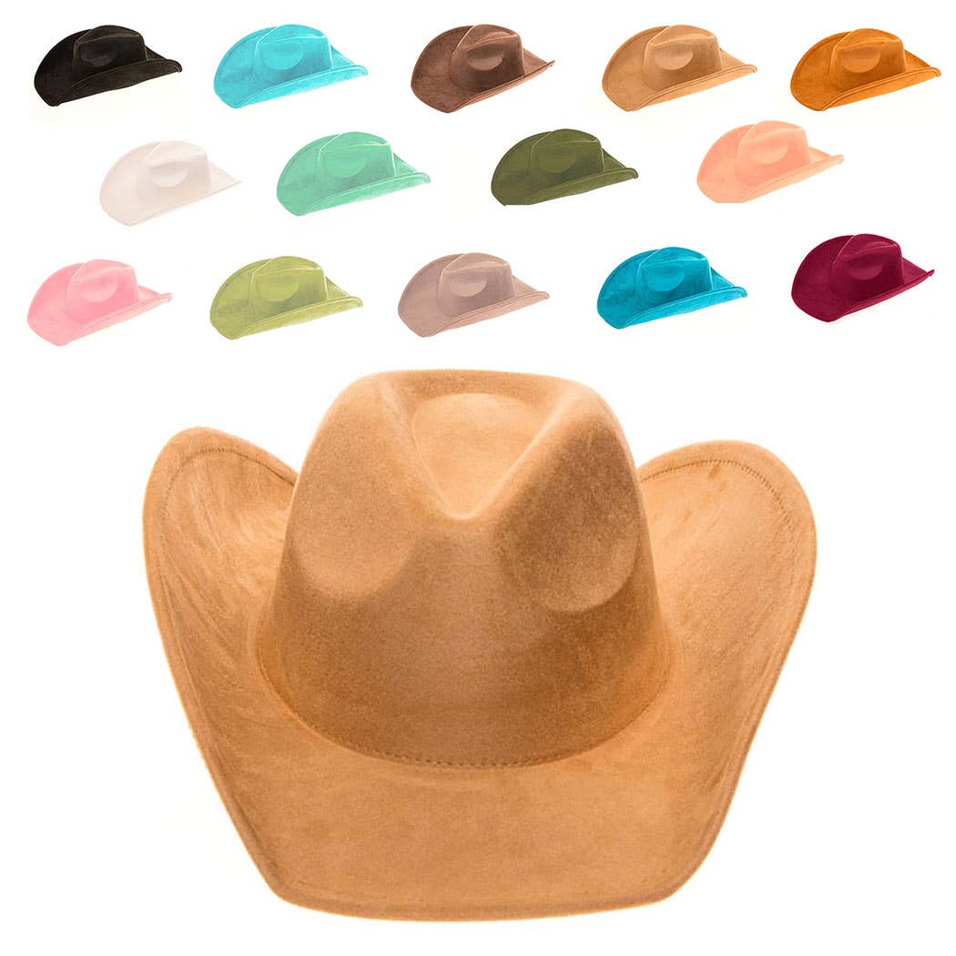 Vegan Suede Classic Cowboy Hat - Adjustable & Durable: Olive