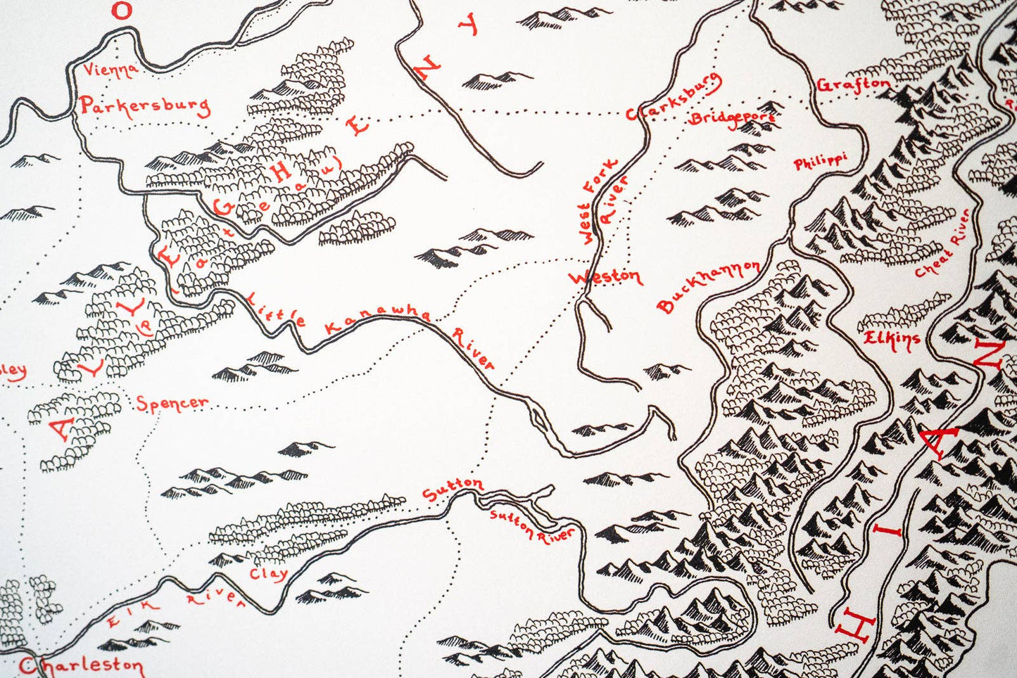 West Virginia Map: Aged-Look / NO (Not Framed) / 12X16