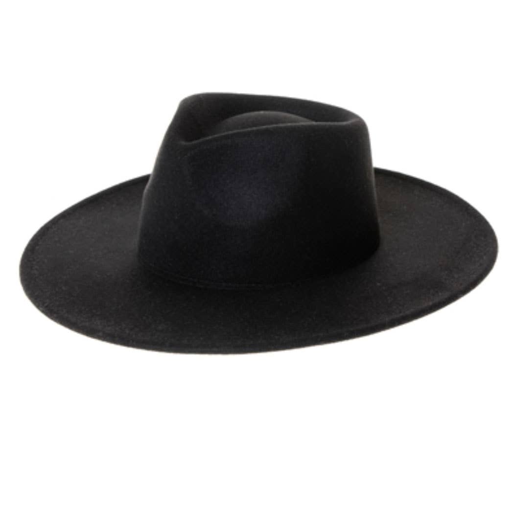 Vegan Felt Rancher Fedora Hat with Wide Brim: Mint