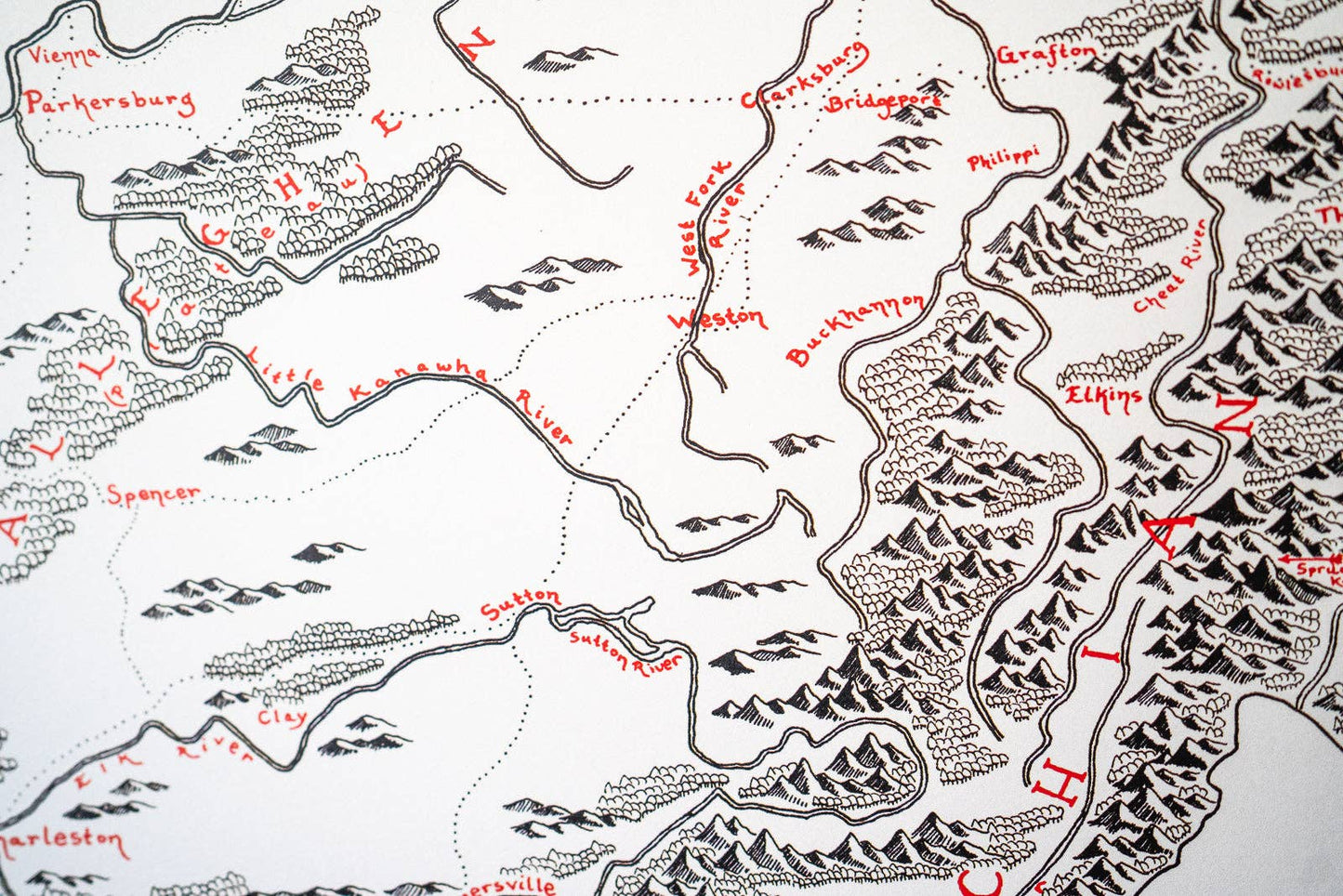 West Virginia Map: Aged-Look / NO (Not Framed) / 12X16
