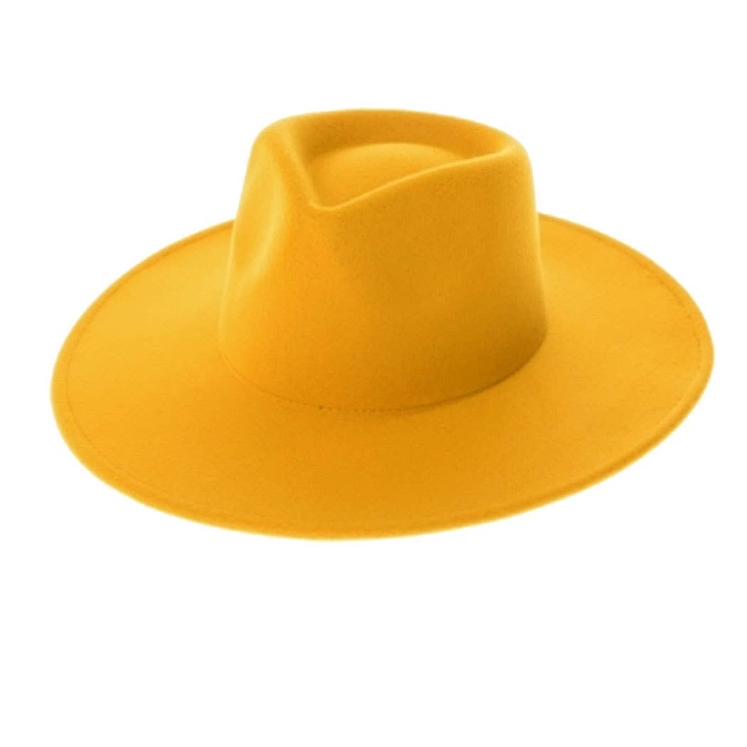 Vegan Felt Rancher Fedora Hat with Wide Brim: Mint