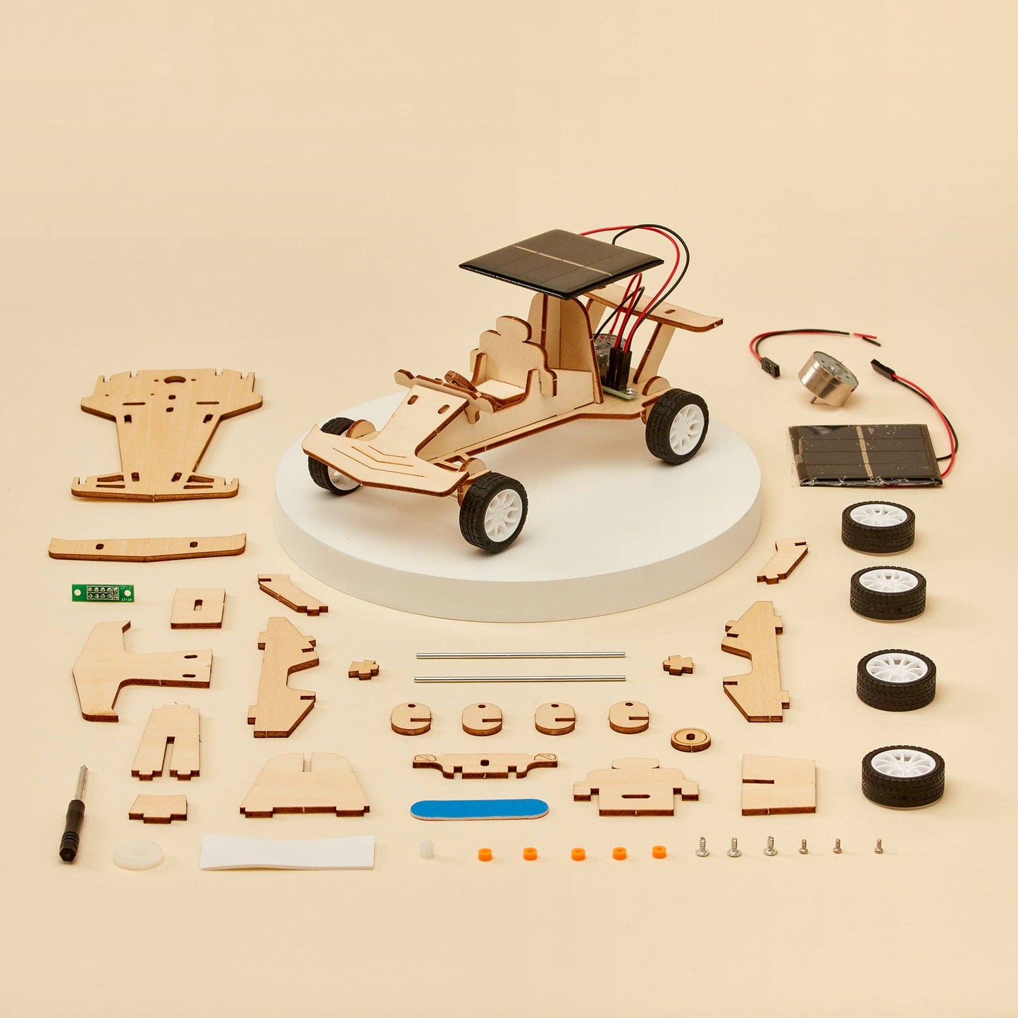 Solar Powered Race Car DIY Kit, STEM Toy, Craft Kit