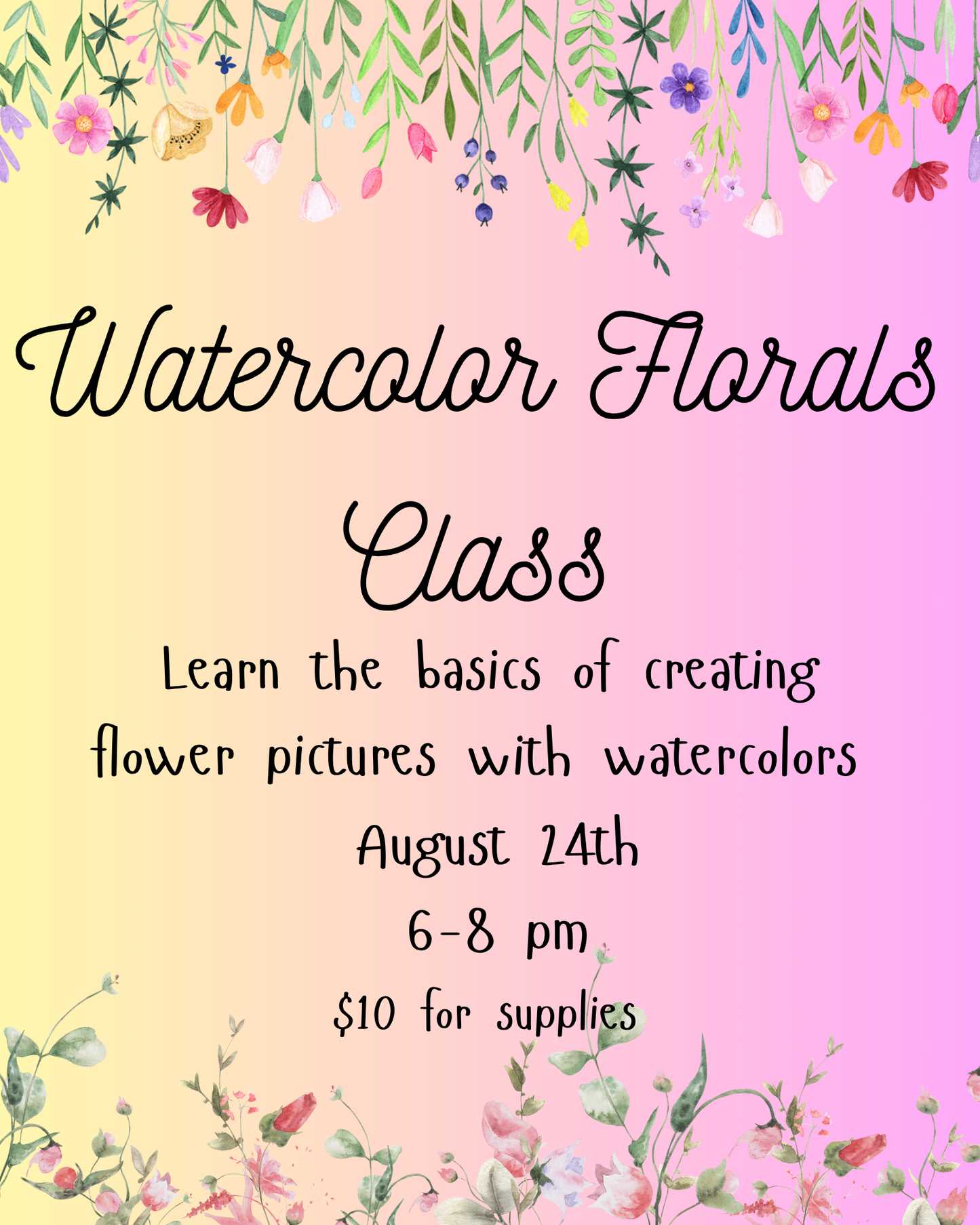 Watercolor Florals Class