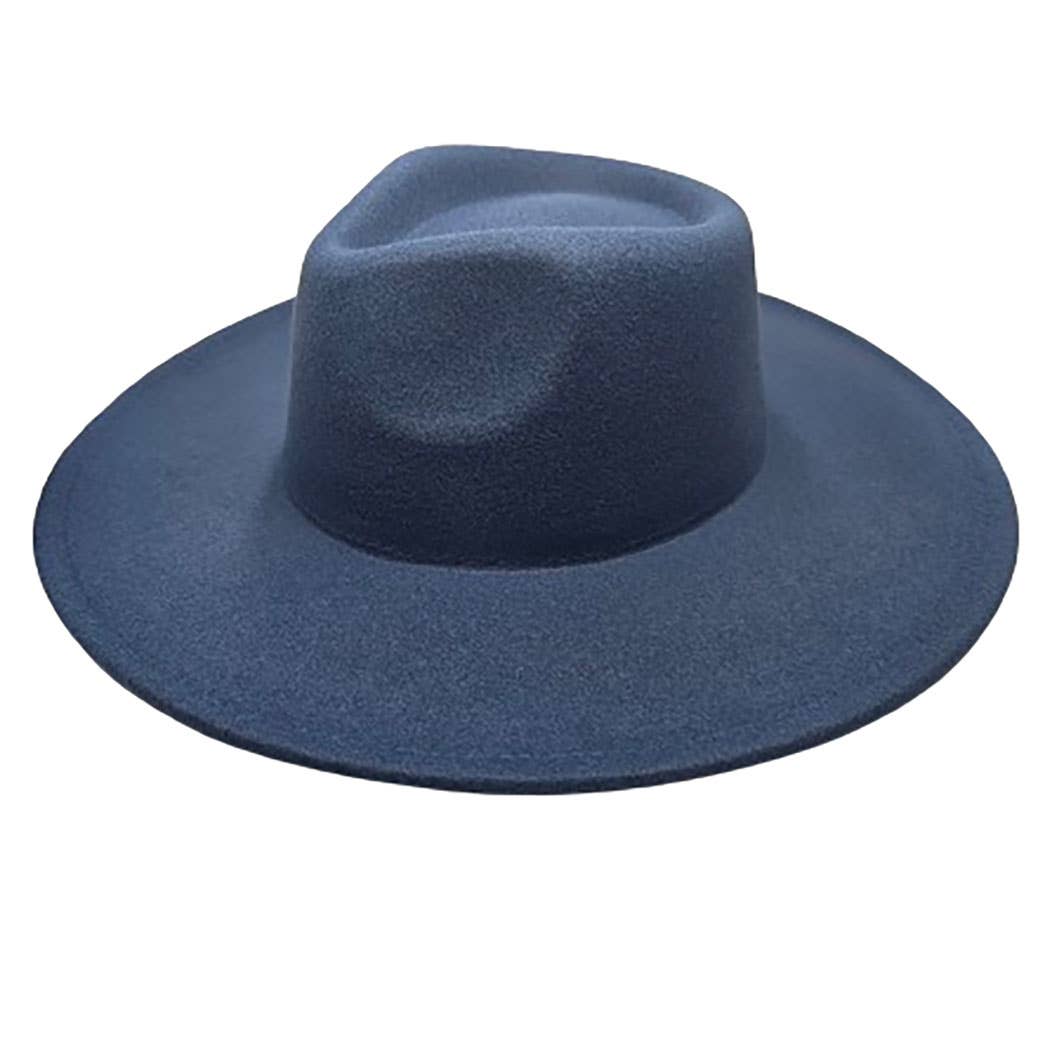 Vegan Felt Rancher Fedora Hat with Wide Brim: Mint