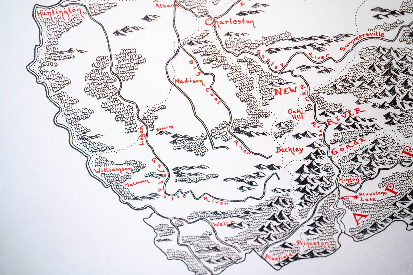 West Virginia Map: Aged-Look / NO (Not Framed) / 12X16