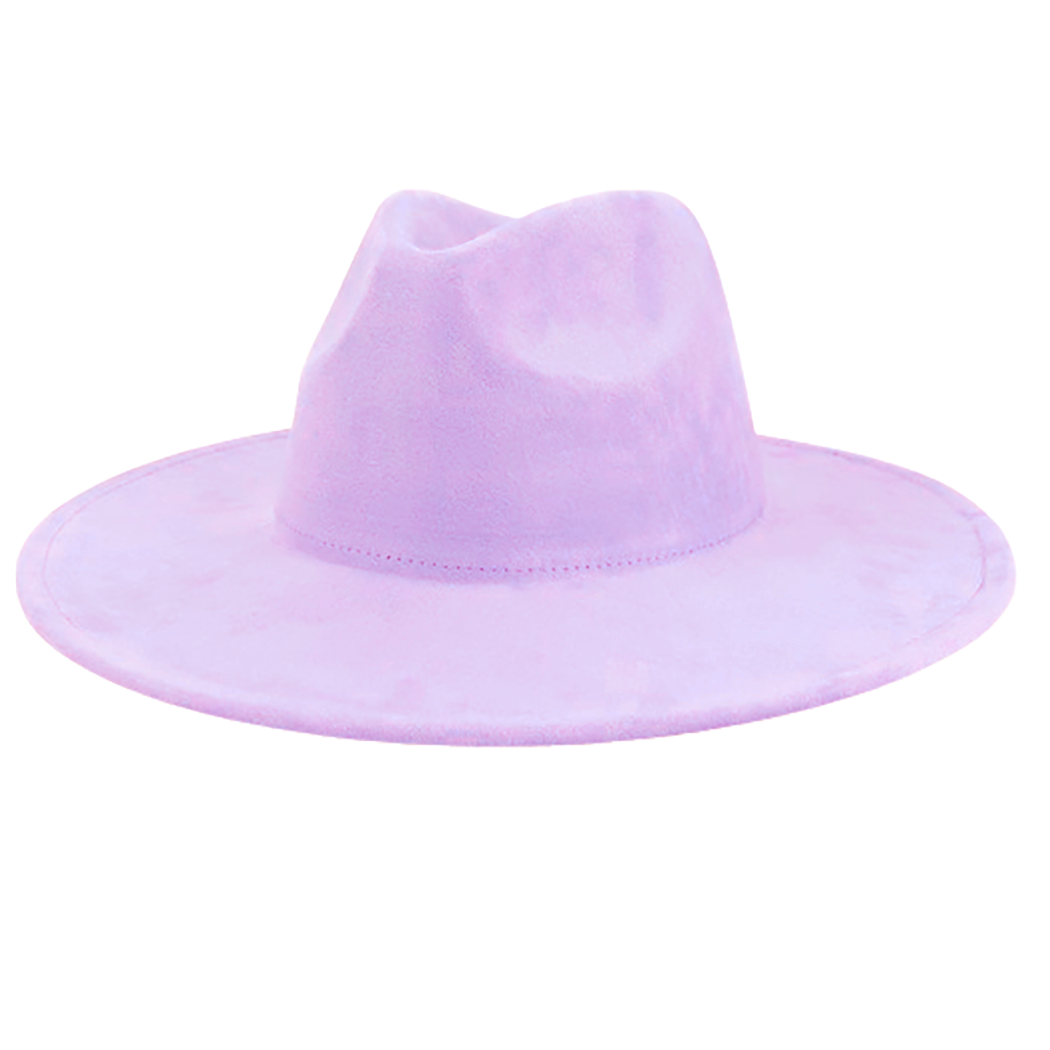 Vegan Suede Cowboy Hat - Flat Brim, Adjustable Fit: Stone
