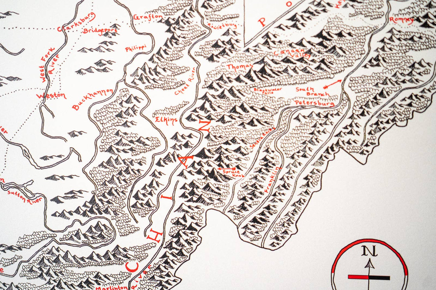 West Virginia Map: Aged-Look / NO (Not Framed) / 12X16