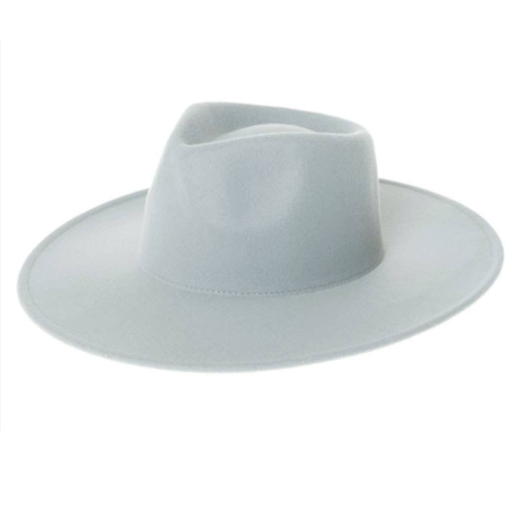 Vegan Felt Rancher Fedora Hat with Wide Brim: Mint