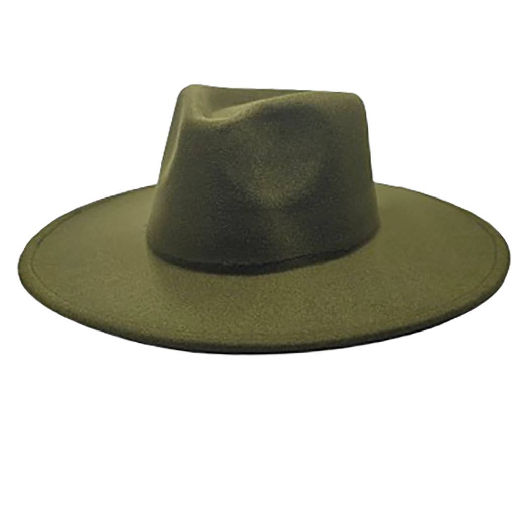 Vegan Felt Rancher Fedora Hat with Wide Brim: Mint