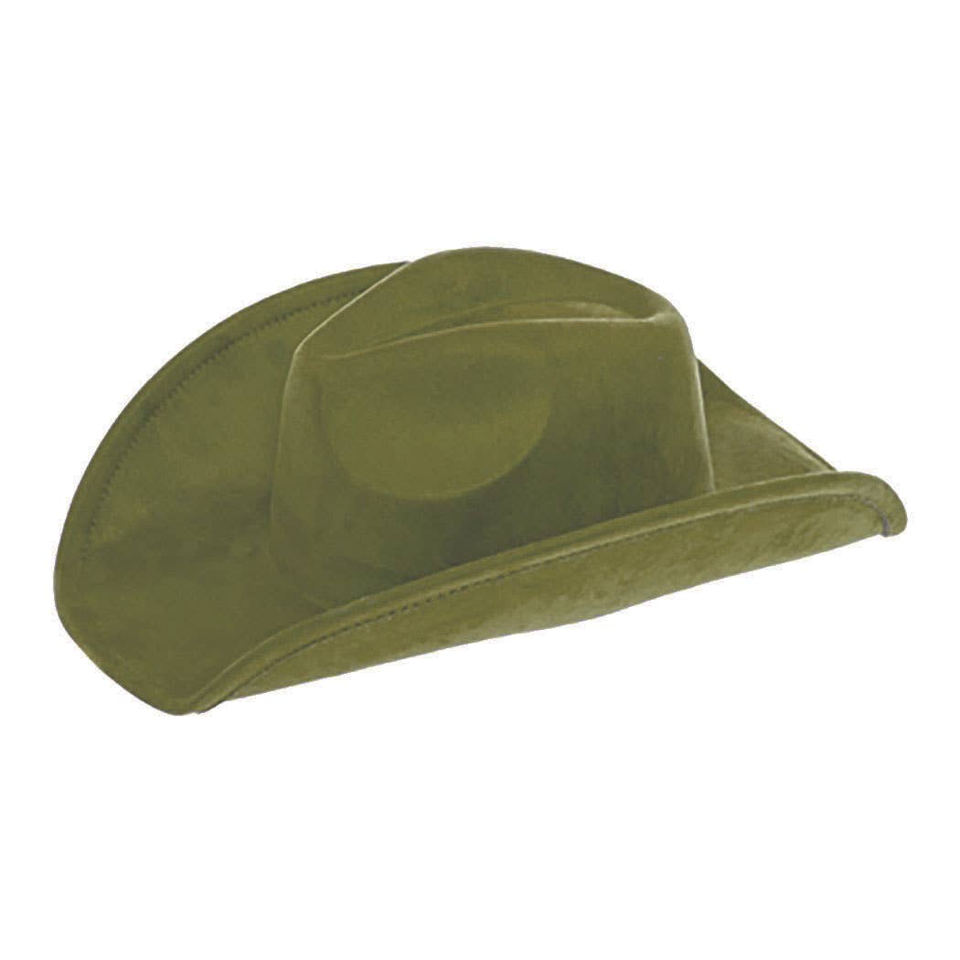 Vegan Suede Classic Cowboy Hat - Adjustable & Durable: Olive