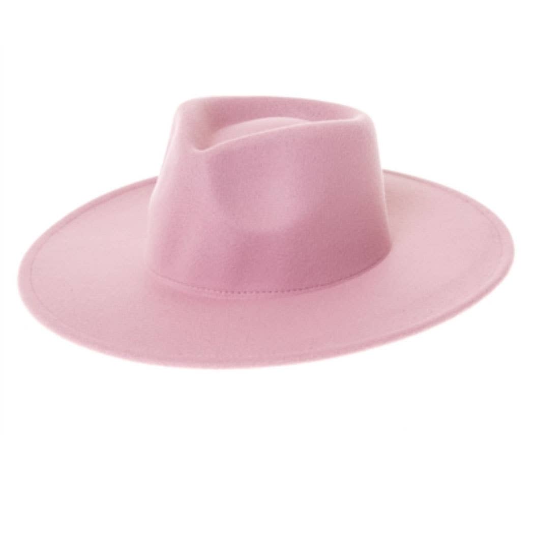 Vegan Felt Rancher Fedora Hat with Wide Brim: Mint