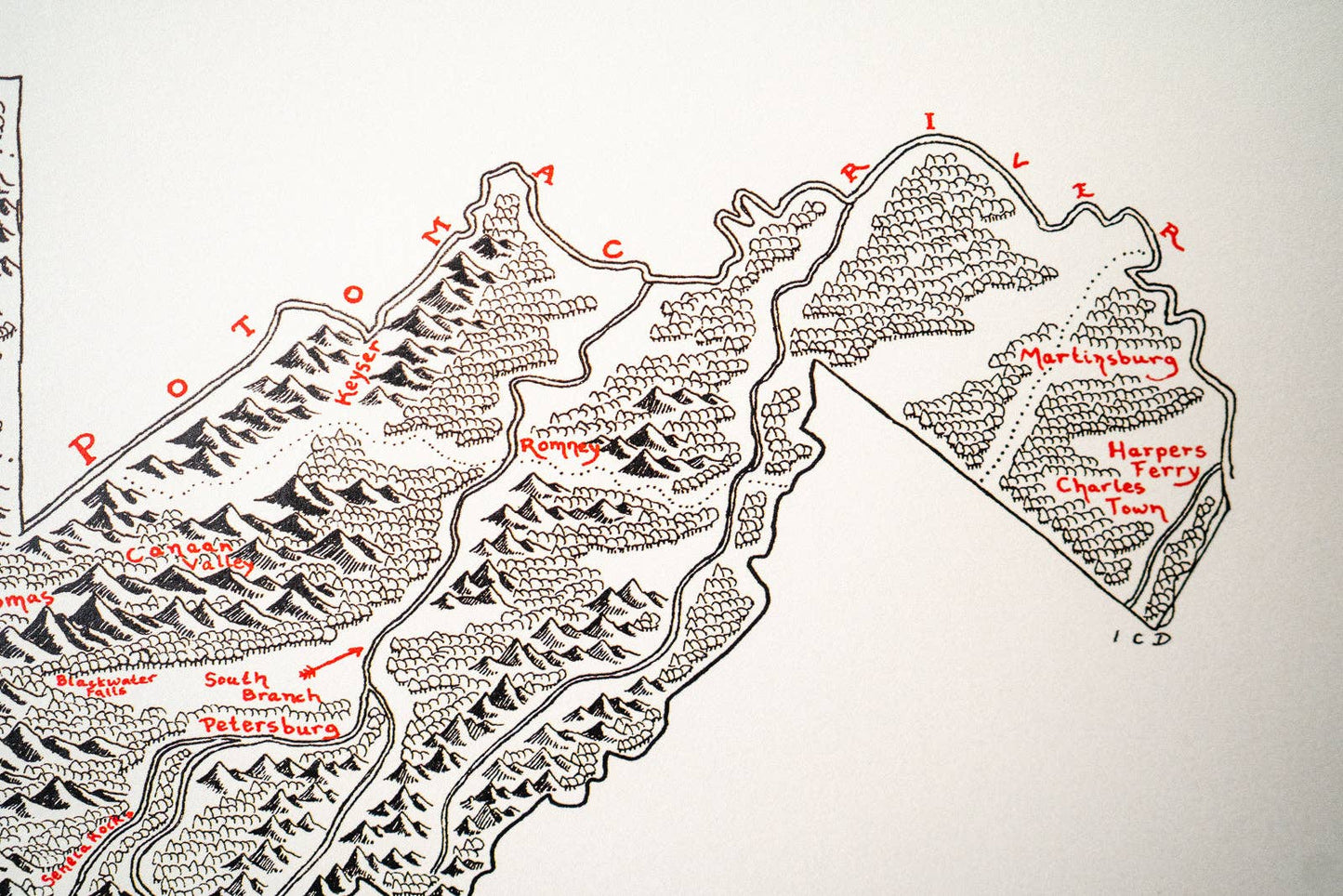 West Virginia Map: Aged-Look / NO (Not Framed) / 12X16