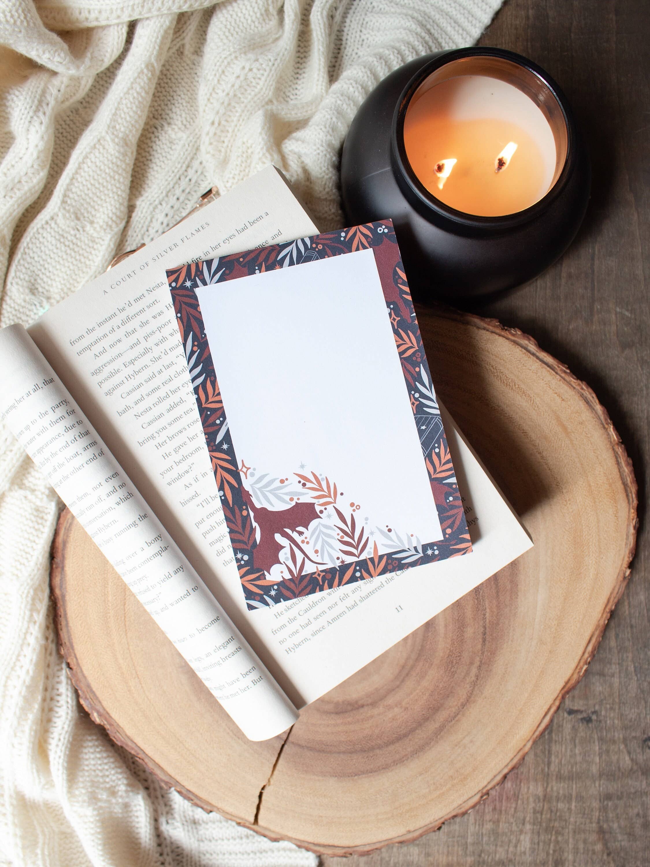 4x6 Fantasy Dragon Notepad | Book Lover Stationery and Gifts: Navy/ Orange