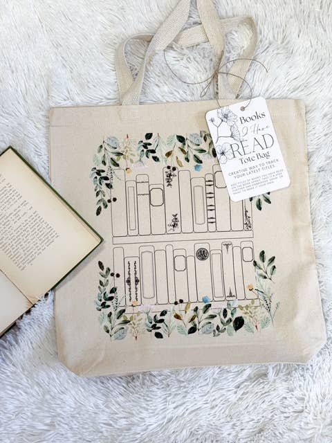 Book Tote Bag Reading Tracker, Book Related Gift