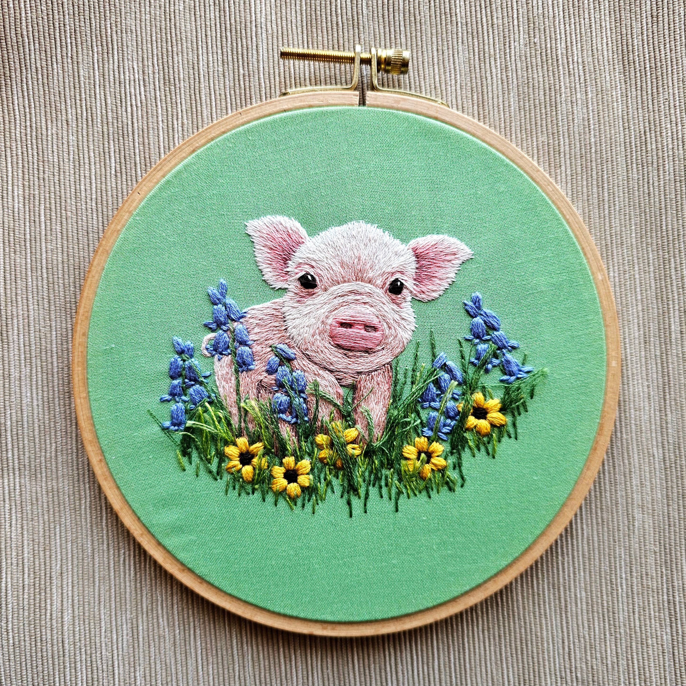 Posing Piglet Embroidery Kit