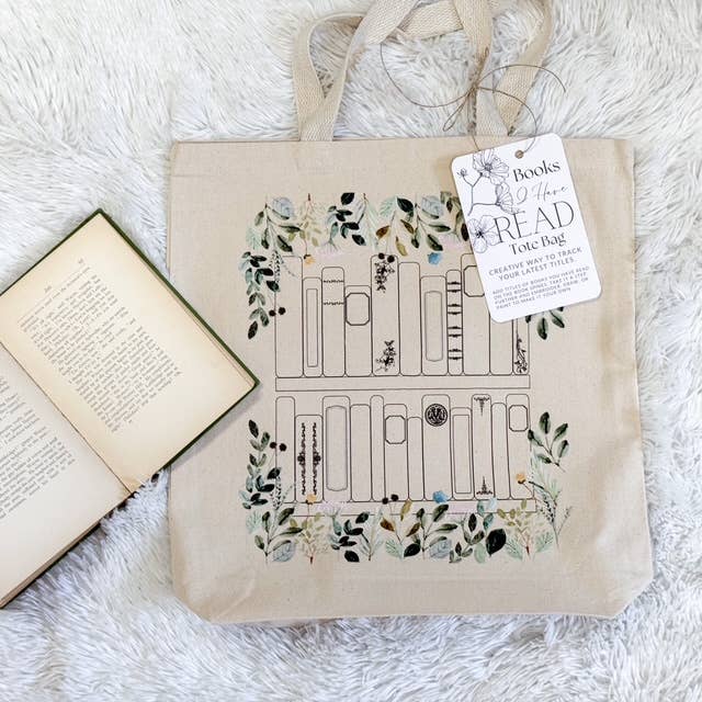 Book Tote Bag Reading Tracker, Book Related Gift