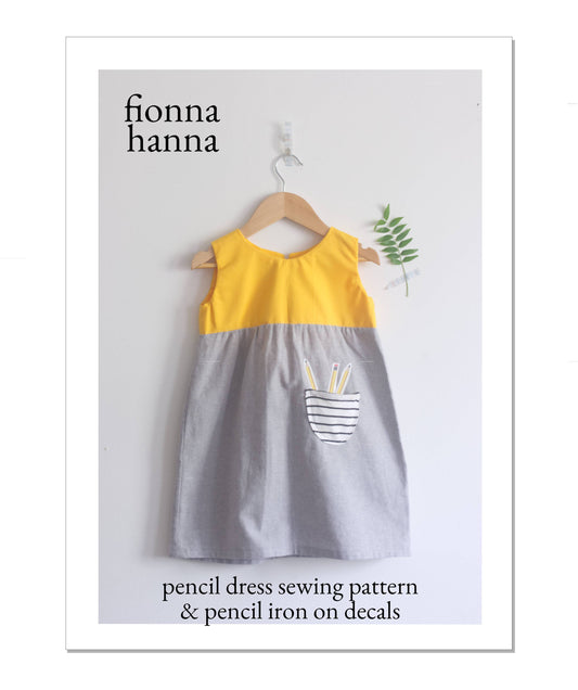 Pencil Dress Sewing Pattern with Pencil Iron On Decals