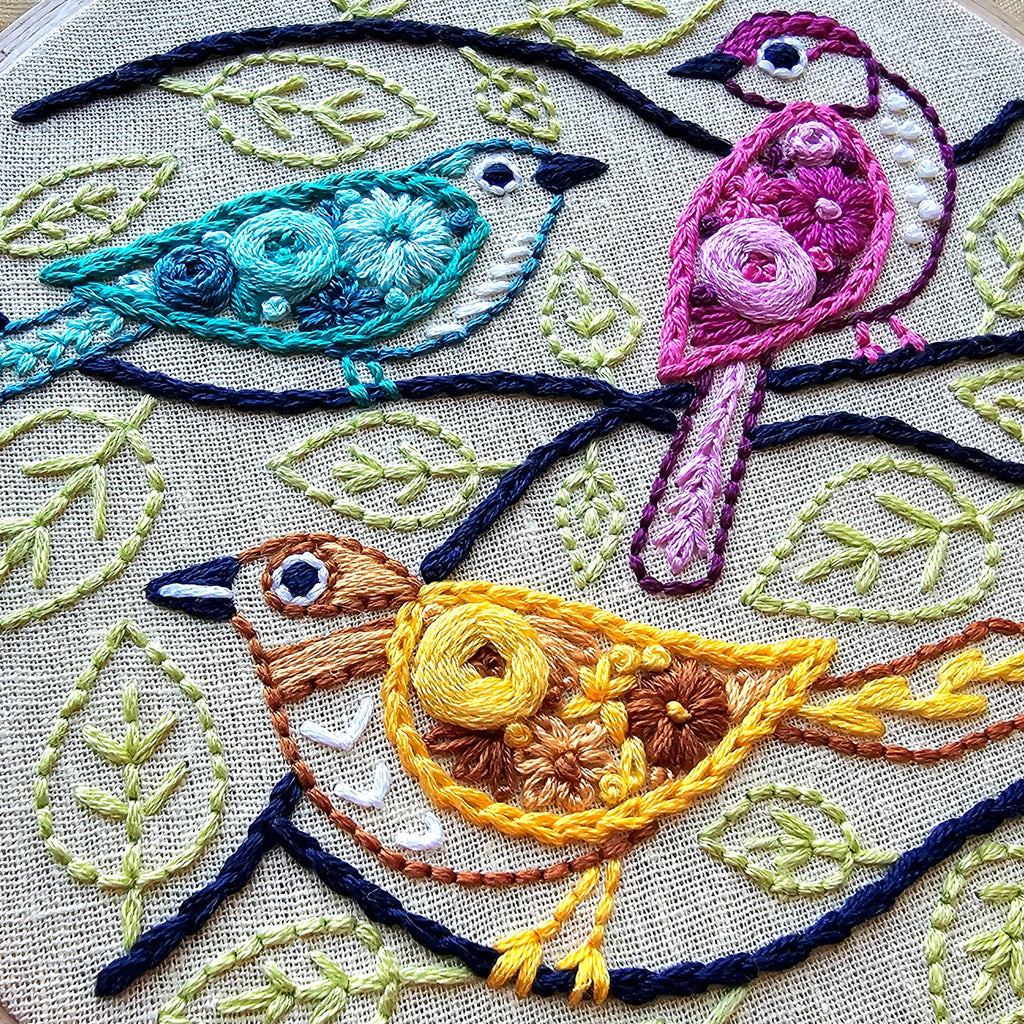 Birds of a Feather beginner embroidery kit