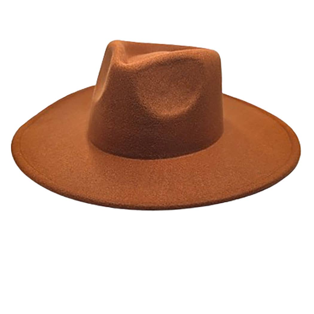 Vegan Felt Rancher Fedora Hat with Wide Brim: Mint