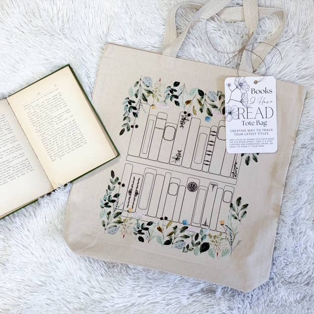 Book Tote Bag Reading Tracker, Book Related Gift
