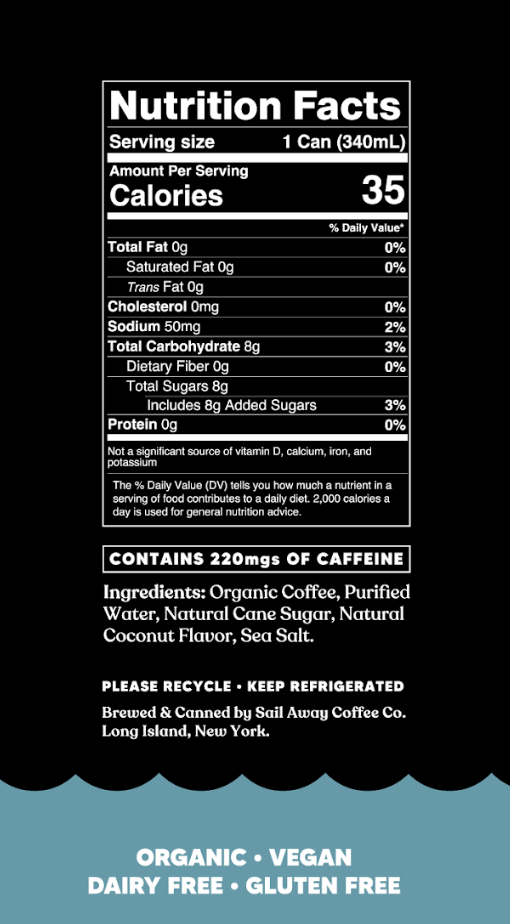 Cold Brew Coffee- Toasted Coconut: 12