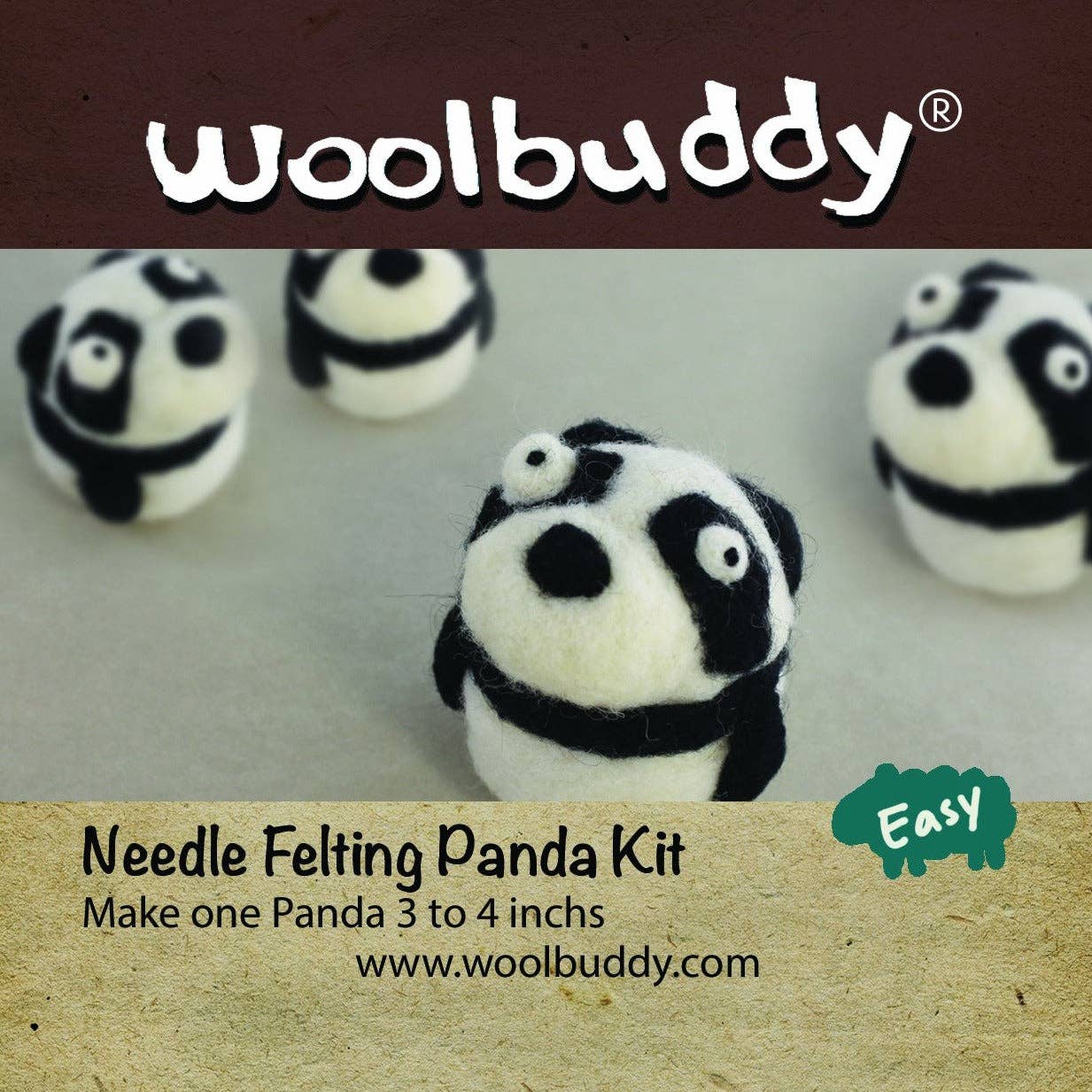 Needle Felting Panda Kit