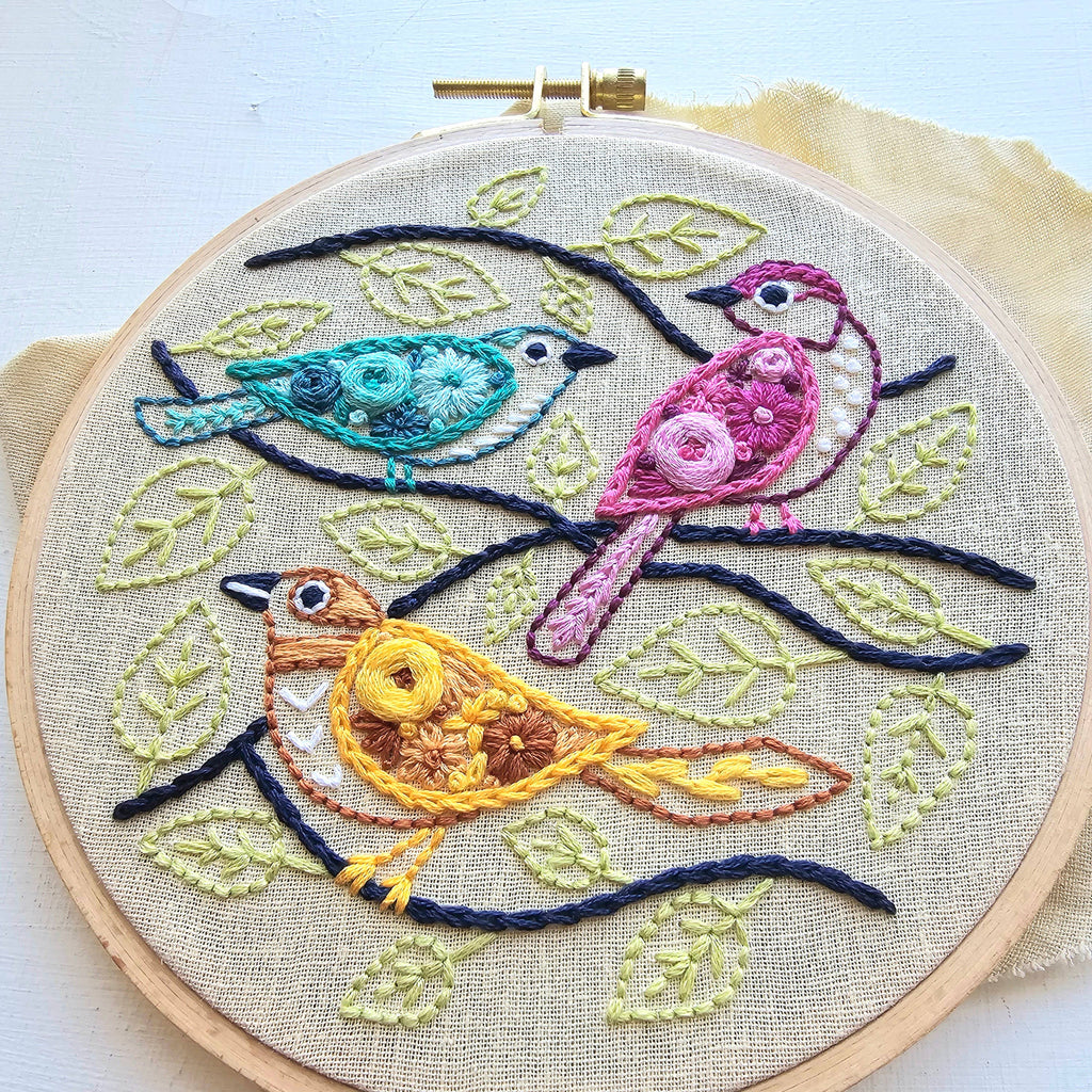 Birds of a Feather beginner embroidery kit