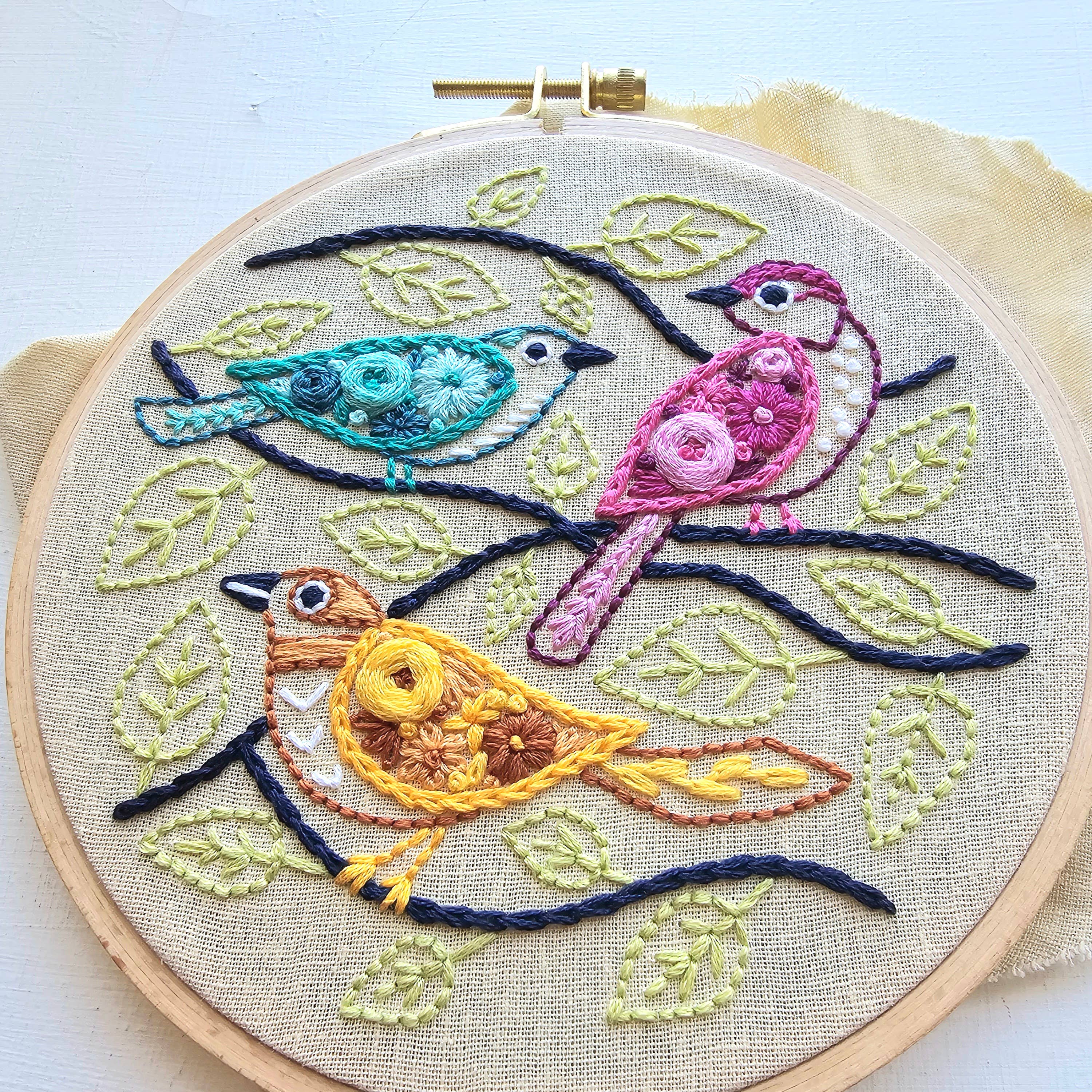 Birds of a Feather beginner embroidery kit