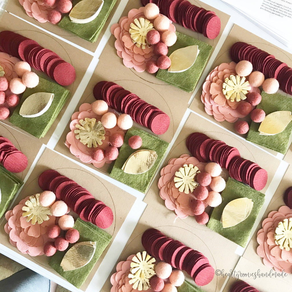 Felt Flower Wreath Craft Kit | Crimson Blush