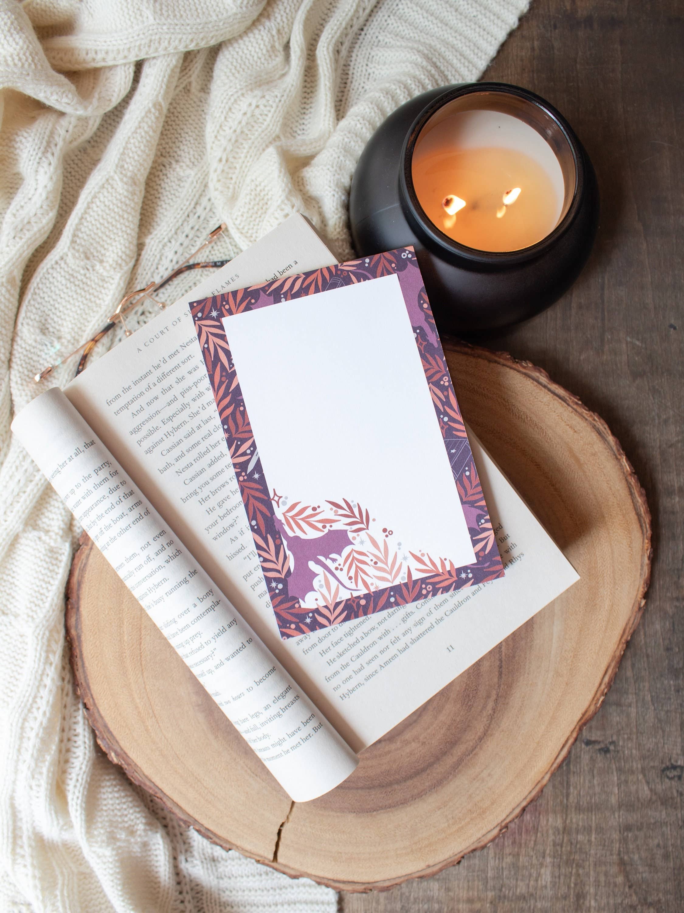 4x6 Fantasy Dragon Notepad | Book Lover Stationery and Gifts: Navy/ Orange
