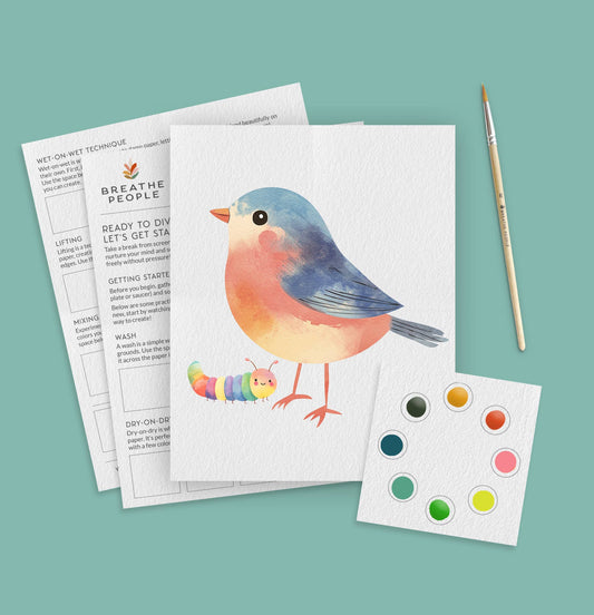 Kids' All-In-One Watercolor Kit - Happy Robin