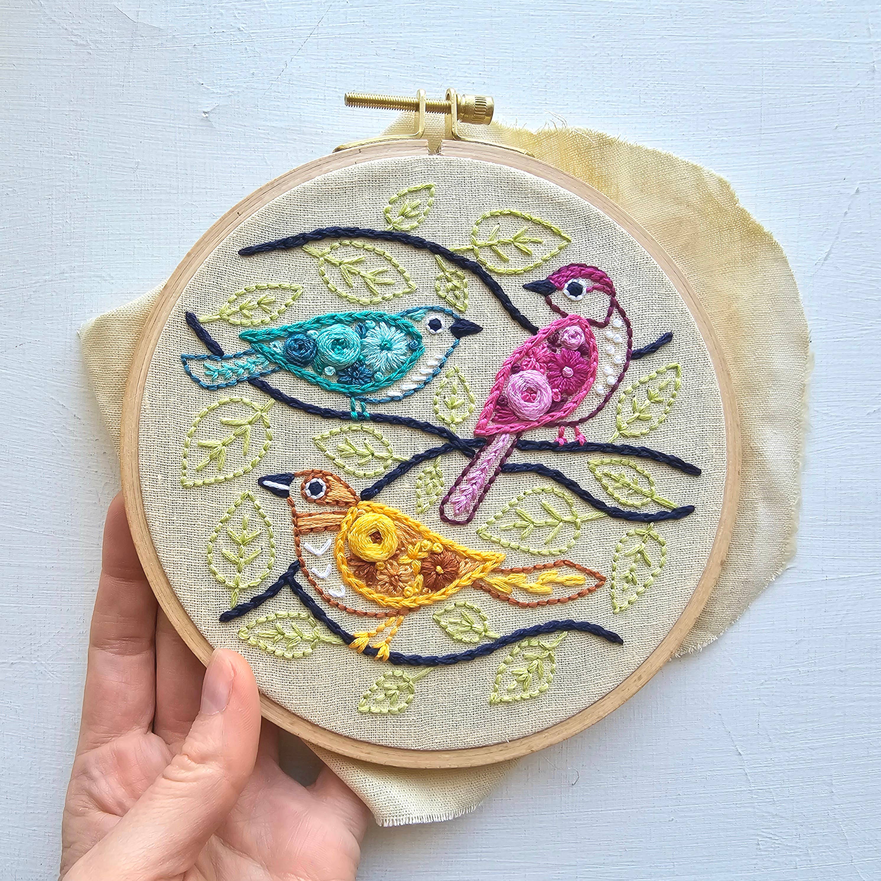 Birds of a Feather beginner embroidery kit