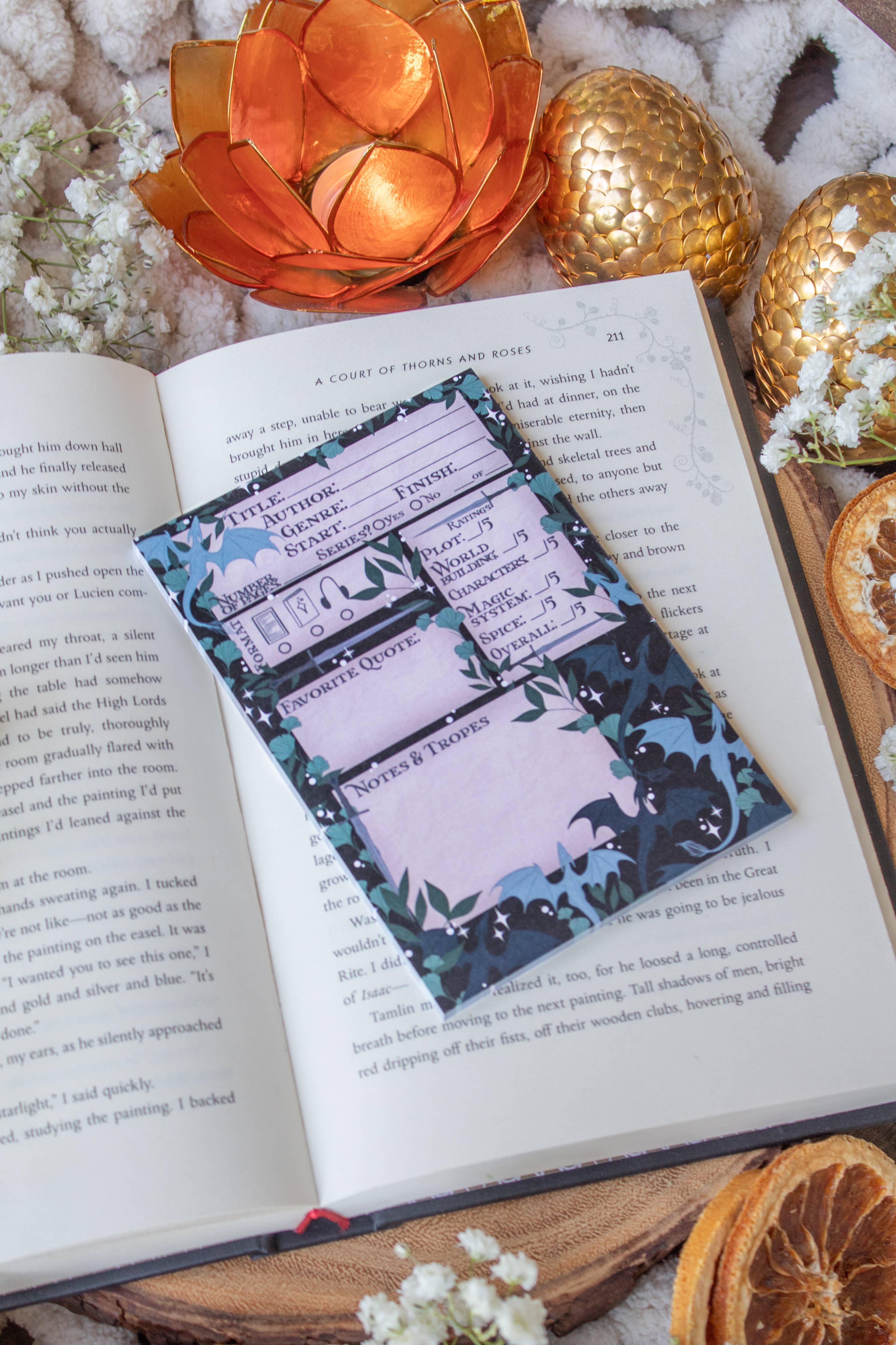 4x6 Book Review Post-it Notepad | Fantasy Reader