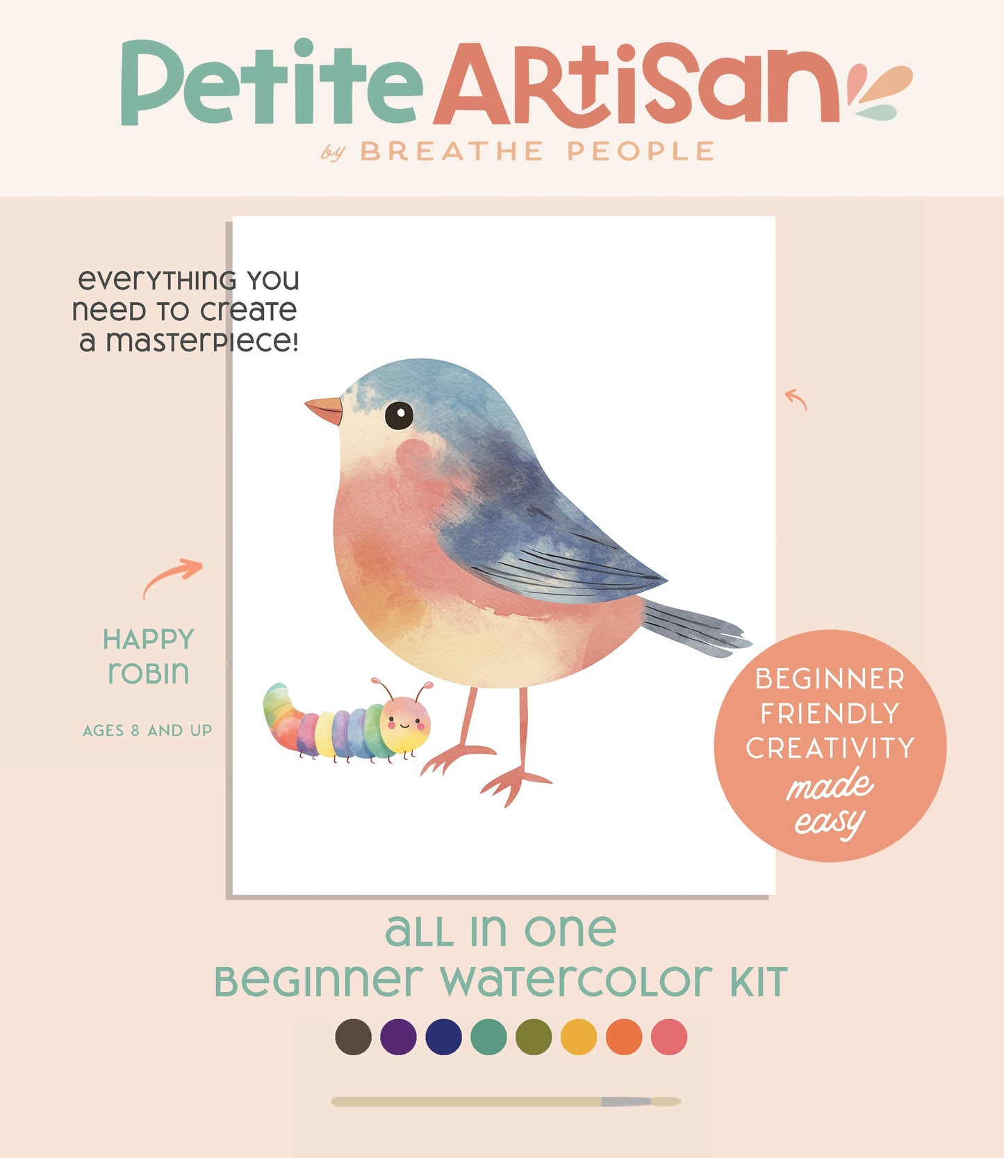 Kids' All-In-One Watercolor Kit - Happy Robin