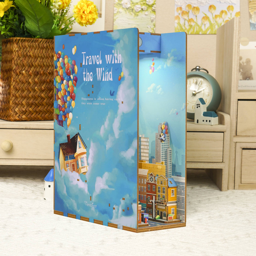 DIY Miniature House Book Nook Kit: Travel with the Wind