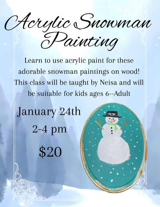 Acrylic Snowman Painting