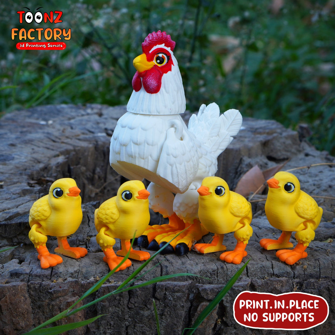 Paintable Chicken Family