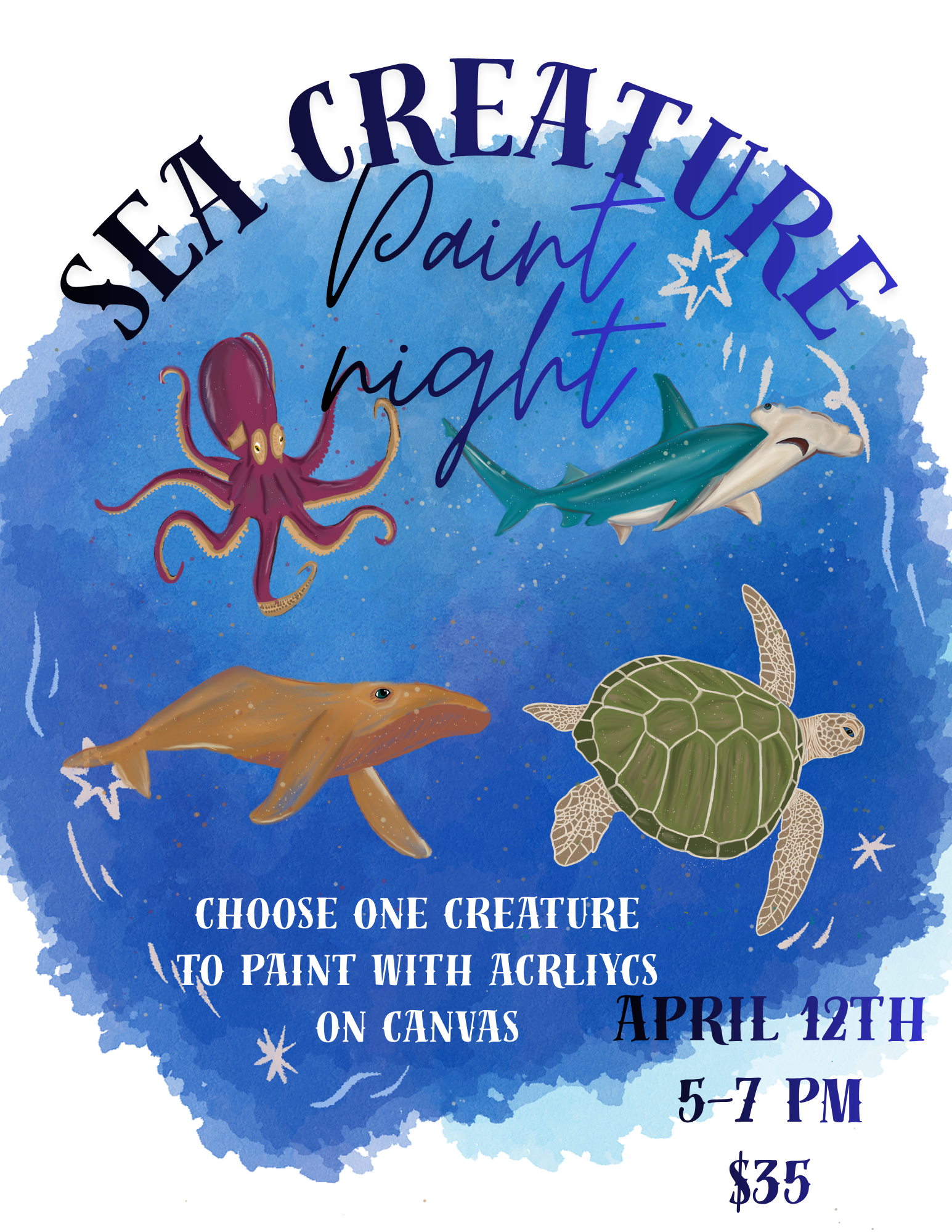 Sea Creature Acrylic Night