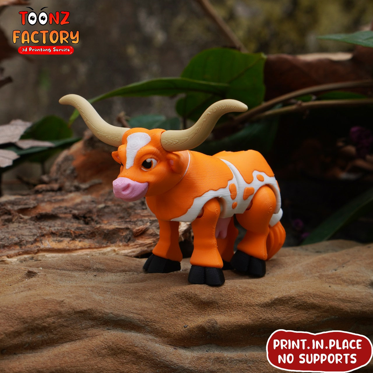 Paintable Longhorn Cow