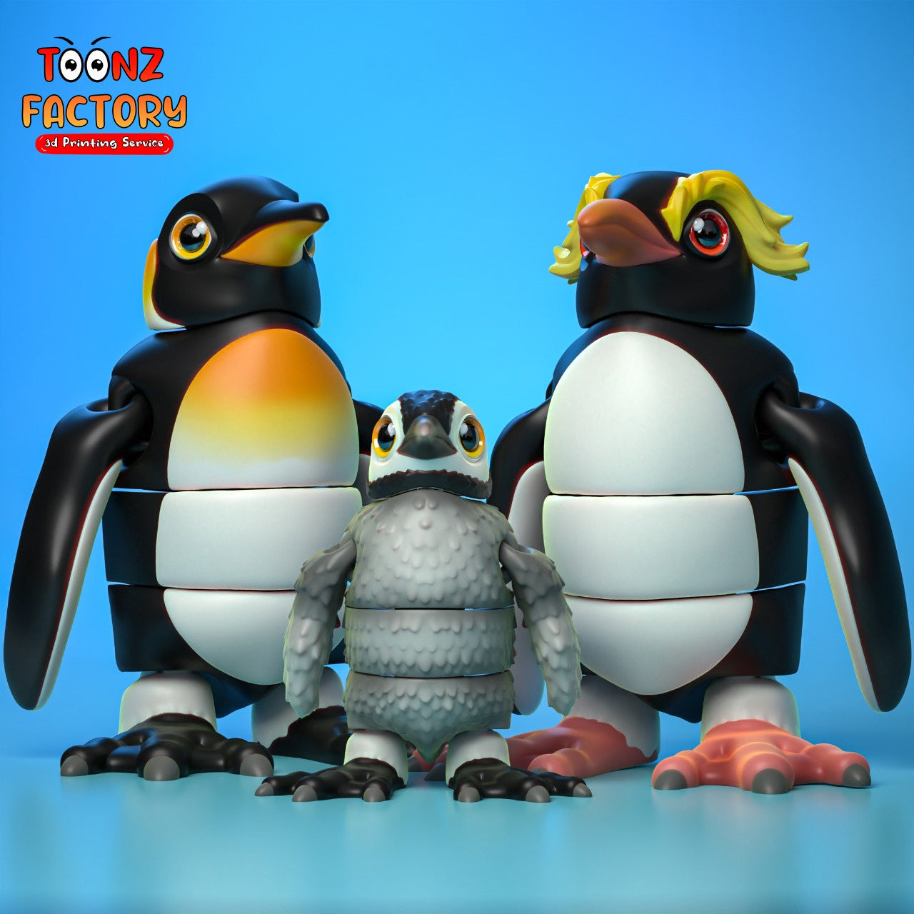 Paintable Penguin Family