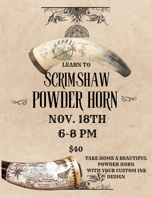Scrimshaw Powder Horns